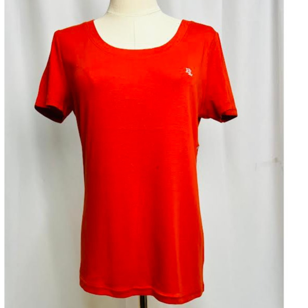 NWT! Ralph Lauren Women's Vintage Cabana‎ Orange T-shirt XLT